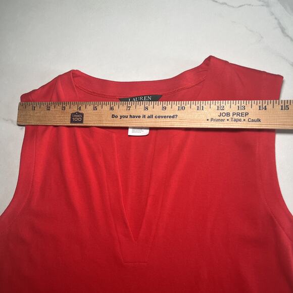 Lauren Ralph Lauren Cover Up Cotton Dress Pockets Red Pullover S Beach Swim EUC - Picture 4 of 11